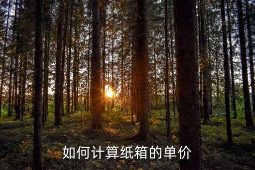 如何计算纸箱的单价