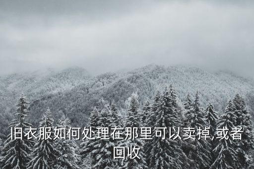 旧衣服如何处理在那里可以卖掉,或者回收