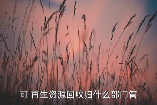 可 再生资源回收归什么部门管