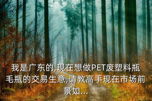 我是广东的,现在想做PET废塑料瓶毛瓶的交易生意,请教高手现在市场前景如...