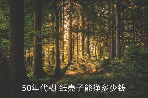50年代糊 纸壳子能挣多少钱