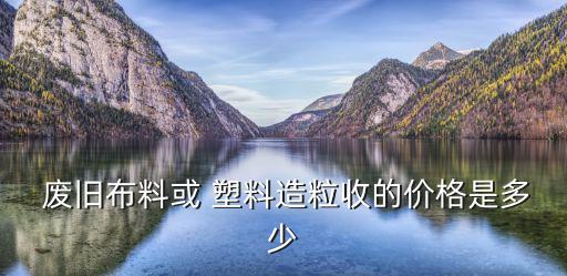  废旧布料或 塑料造粒收的价格是多少