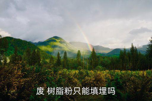 废 树脂粉只能填埋吗