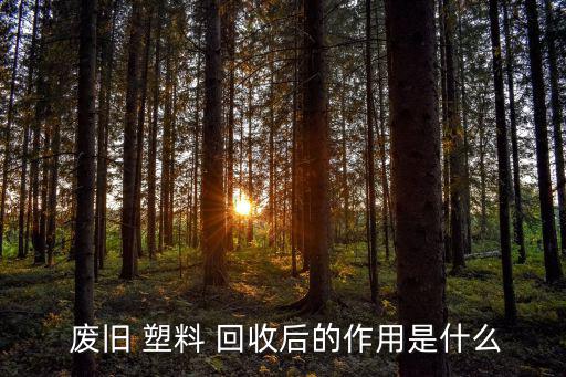  废旧 塑料 回收后的作用是什么