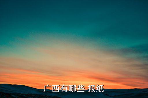 广西有哪些 报纸