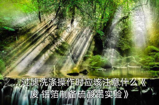...过滤洗涤操作时应该注意什么《废 铝箔制备硫酸铝实验》