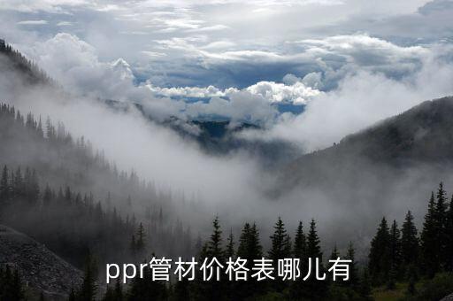  ppr管材价格表哪儿有