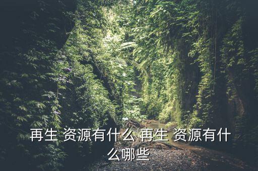  再生 资源有什么 再生 资源有什么哪些