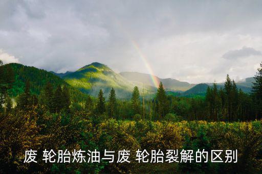 废 轮胎炼油与废 轮胎裂解的区别
