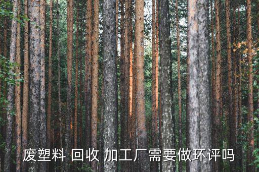 废塑料 回收 加工厂需要做环评吗