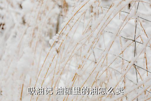 吸油记 油罐里的油怎么卖