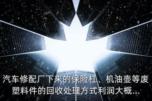 汽车修配厂下来的保险杠、机油壶等废塑料件的回收处理方式利润大概...