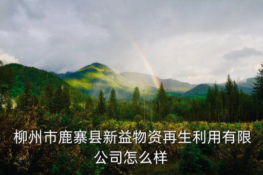  柳州市鹿寨县新益物资再生利用有限公司怎么样