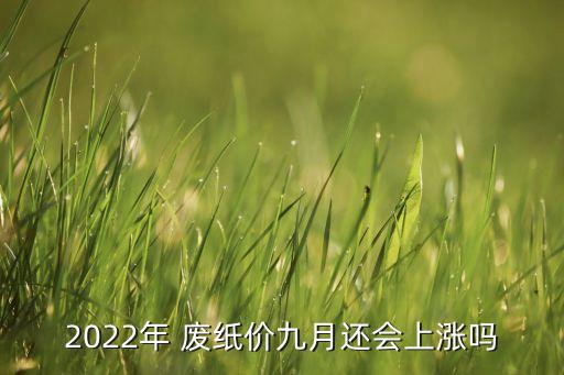 2022年 废纸价九月还会上涨吗