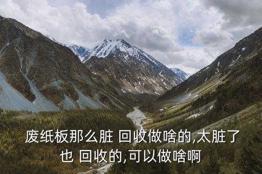  废纸板那么脏 回收做啥的,太脏了也 回收的,可以做啥啊