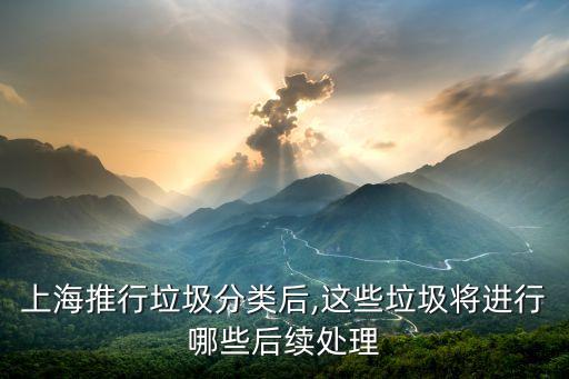 上海推行垃圾分类后,这些垃圾将进行哪些后续处理