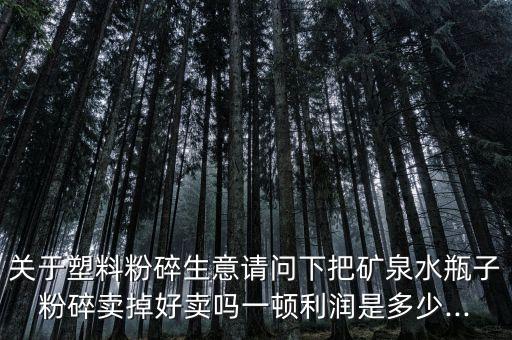 关于塑料粉碎生意请问下把矿泉水瓶子粉碎卖掉好卖吗一顿利润是多少...
