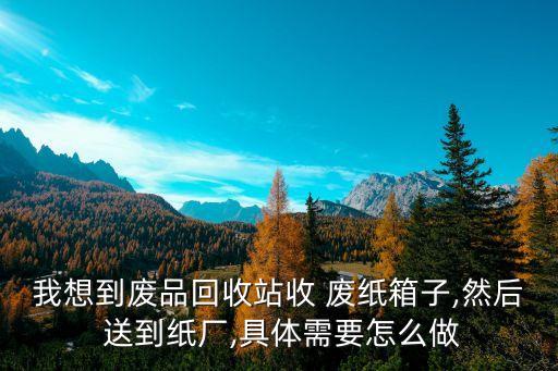 我想到废品回收站收 废纸箱子,然后 送到纸厂,具体需要怎么做