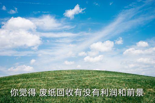 你觉得 废纸回收有没有利润和前景