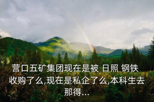 营口五矿集团现在是被 日照 钢铁 收购了么,现在是私企了么,本科生去那得...