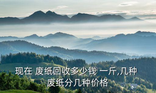现在 废纸回收多少钱 一斤,几种 废纸分几种价格