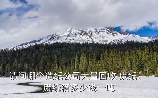 请问哪个造纸公司大量回收 废纸、 废纸箱多少钱一吨