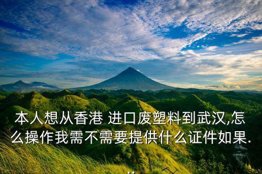 本人想从香港 进口废塑料到武汉,怎么操作我需不需要提供什么证件如果...