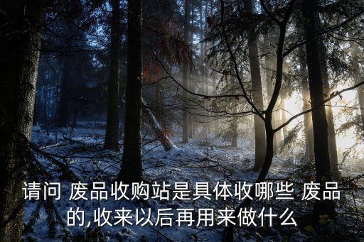 请问 废品收购站是具体收哪些 废品的,收来以后再用来做什么