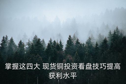 掌握这四大 现货铜投资看盘技巧提高获利水平