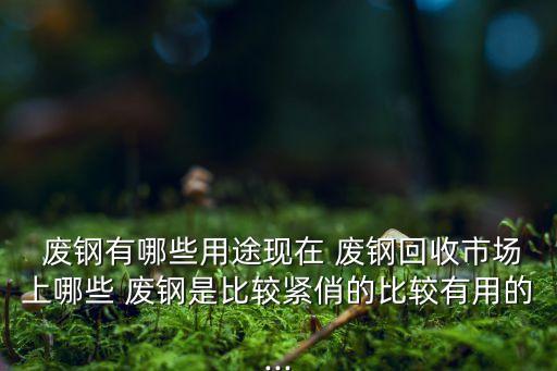  废钢有哪些用途现在 废钢回收市场上哪些 废钢是比较紧俏的比较有用的...