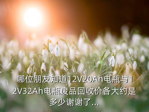 哪位朋友知道12V20Ah电瓶与12V32Ah电瓶废品回收价各大约是多少谢谢了...
