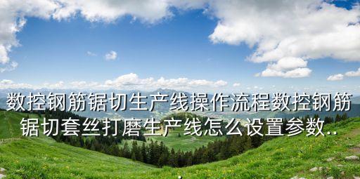 数控钢筋锯切生产线操作流程数控钢筋锯切套丝打磨生产线怎么设置参数...