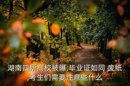 湖南四所高校被曝,毕业证如同 废纸,考生们需要注意些什么