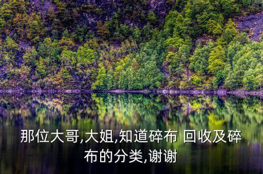 那位大哥,大姐,知道碎布 回收及碎布的分类,谢谢