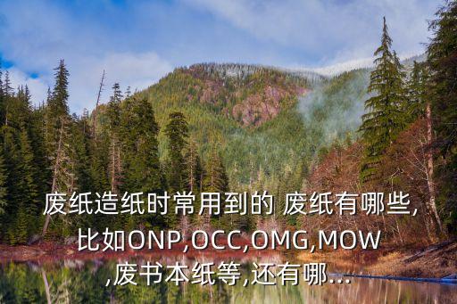  废纸造纸时常用到的 废纸有哪些,比如ONP,OCC,OMG,MOW,废书本纸等,还有哪...