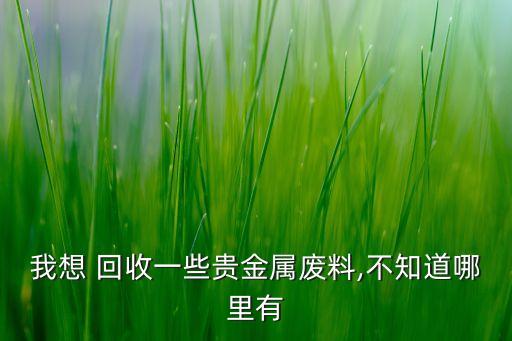 我想 回收一些贵金属废料,不知道哪里有
