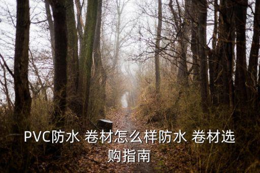 PVC防水 卷材怎么样防水 卷材选购指南