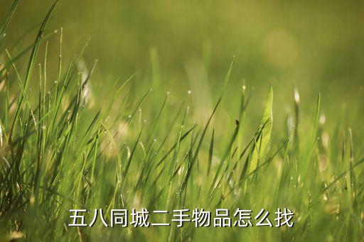 五八同城二手物品怎么找
