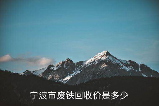宁波市废铁回收价是多少