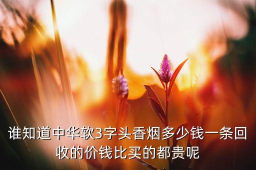 软中华回收多少钱一包，软中华2字头烟店回收多少钱