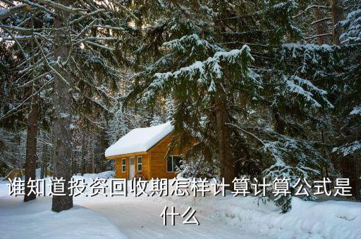 谁知道投资回收期怎样计算计算公式是什么