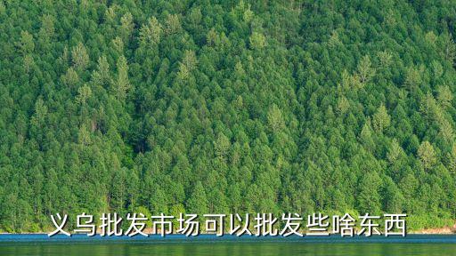 义乌批发市场可以批发些啥东西