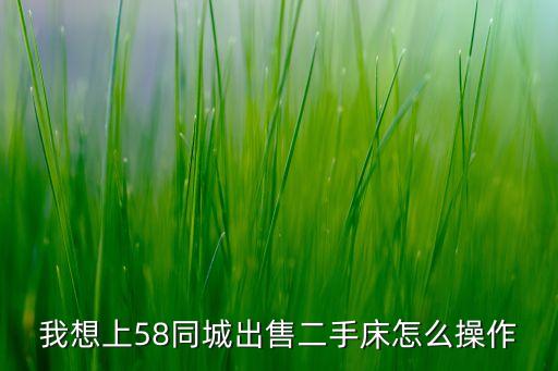 我想上58同城出售二手床怎么操作