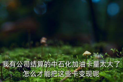 我有公司结算的中石化加油卡量太大了怎么才能把这些卡变现呢