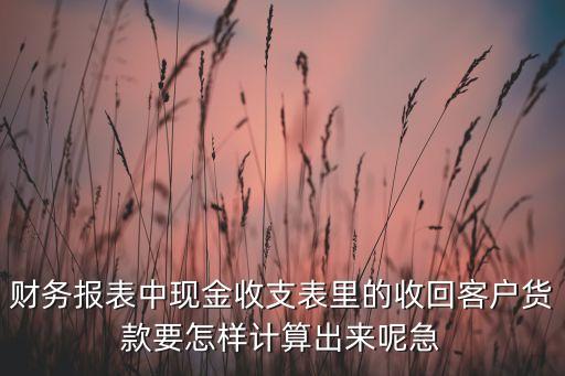 财务报表中现金收支表里的收回客户货款要怎样计算出来呢急
