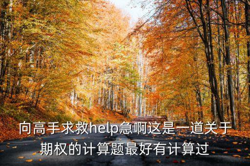 向高手求救help急啊这是一道关于期权的计算题最好有计算过