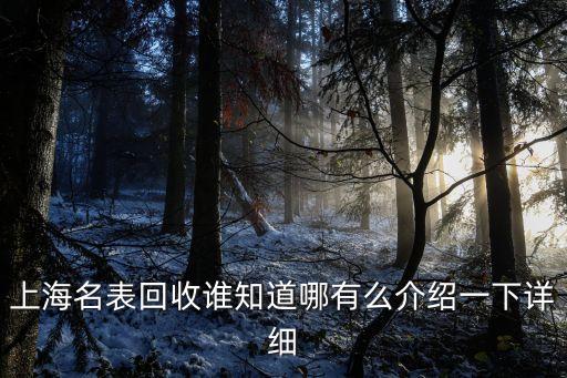 上海名表回收谁知道哪有么介绍一下详细