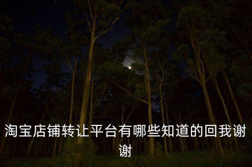 淘宝店铺转让平台有哪些知道的回我谢谢