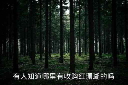 有人知道哪里有收购红珊瑚的吗