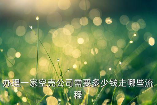 办理一家空壳公司需要多少钱走哪些流程